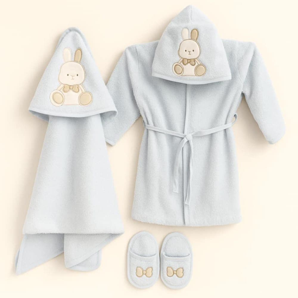 Blue Teddy Robe Set