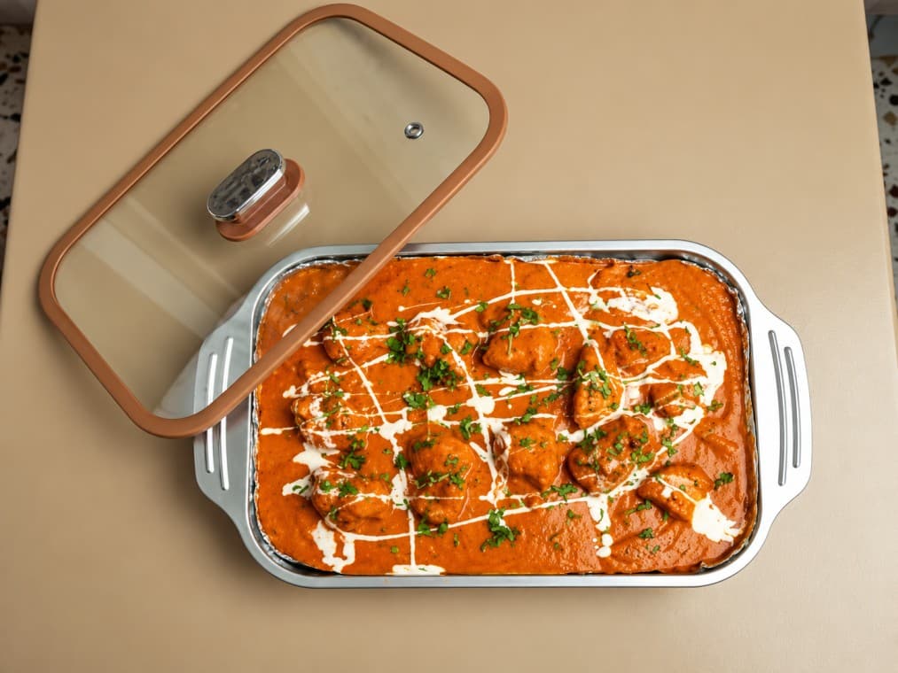 Butter chicken gathering tray