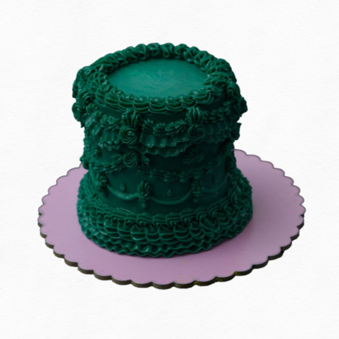 Green Retro cake