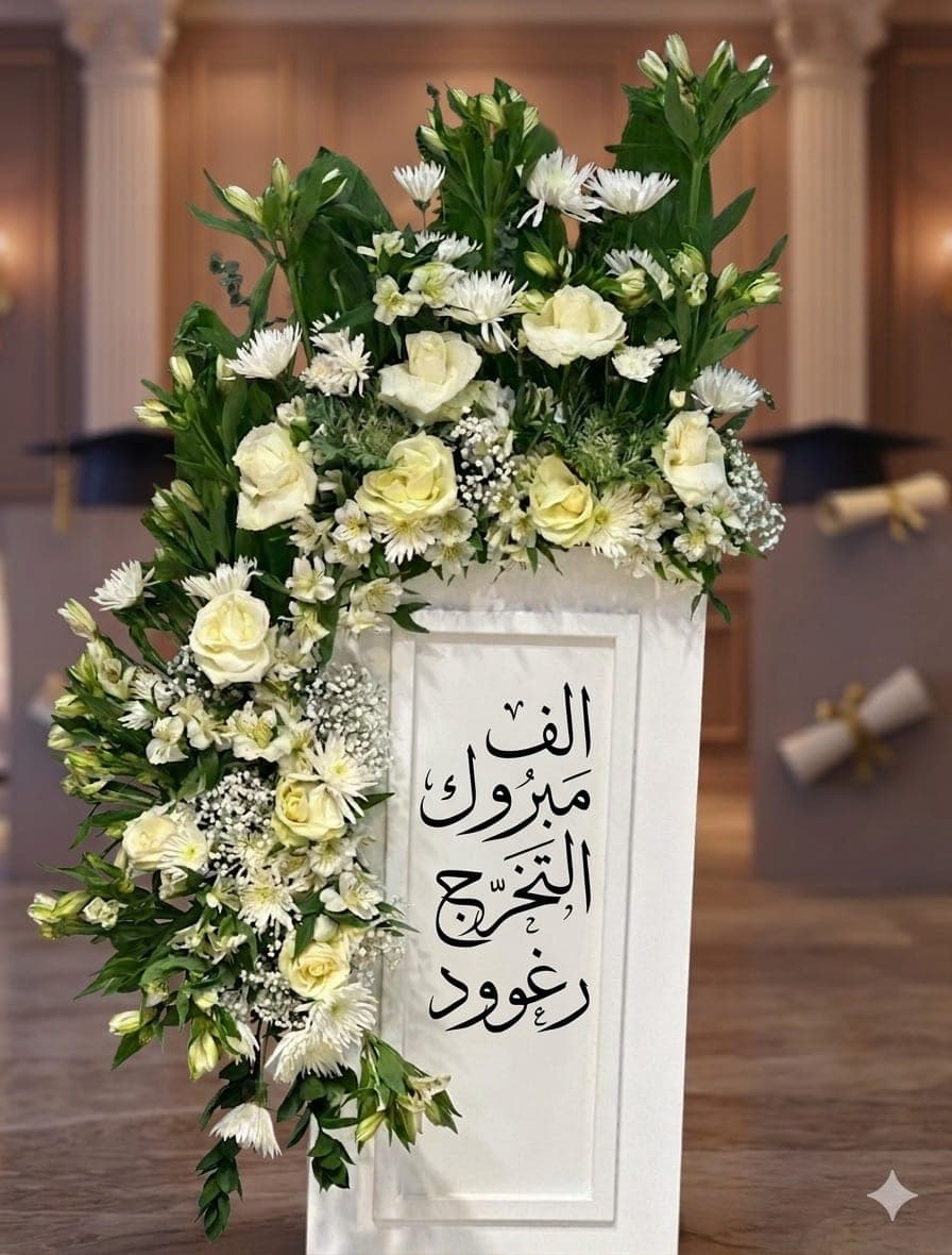 ستاند تخرج أيفوري بالاسم